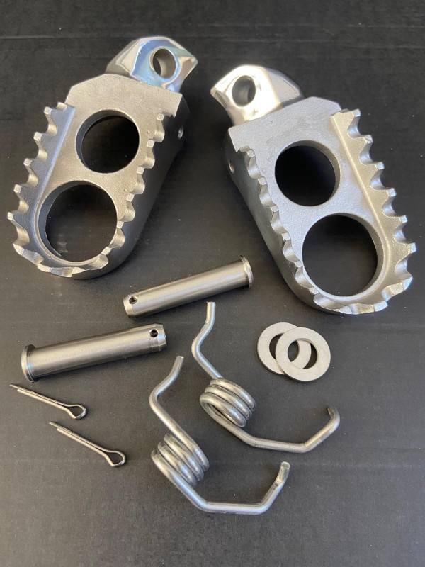 Kawasaki KX125 KX250 1988-96 KX500 1988-04 Stainless Wide Foot Pegs Pins And Springs