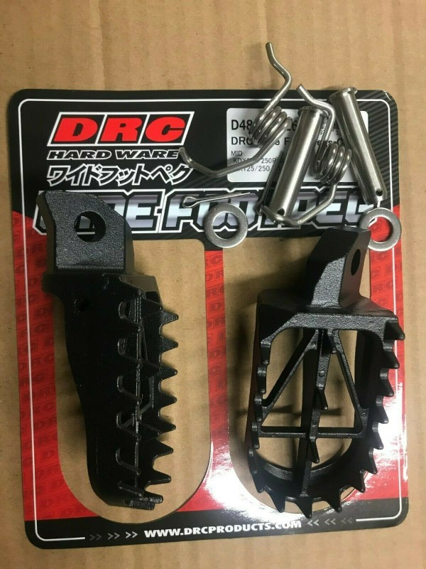 Kawasaki KX125 KX250 1988-96 KX500 1988-04 DCR Wide Foot Pegs Pins And Springs